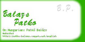 balazs patko business card